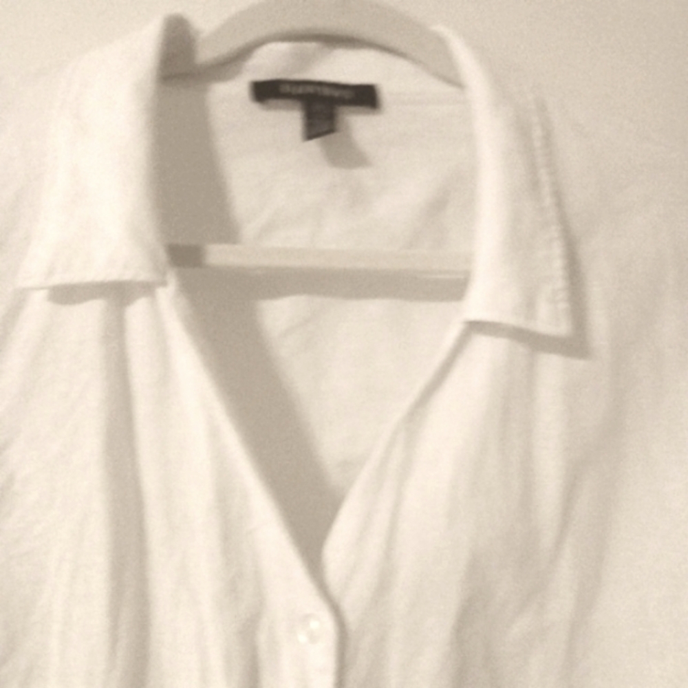 Linen Button Down Tie Front Shirt. - Picture 9 of 10